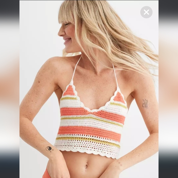 aerie Tops - NWT Aerie Crochet Halter Crop Top